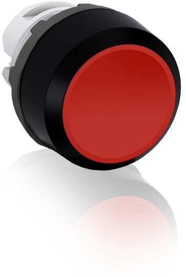 ABB Momentary Flush Push Button, Red With Black Plastic Bezel, 1SFA611100R1001