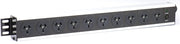 19" 1RU 8 Outlet Horizontal Power Rail  Recessed & with Overload protection.