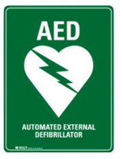 Automated external defibrillator metal sign 300x225mm