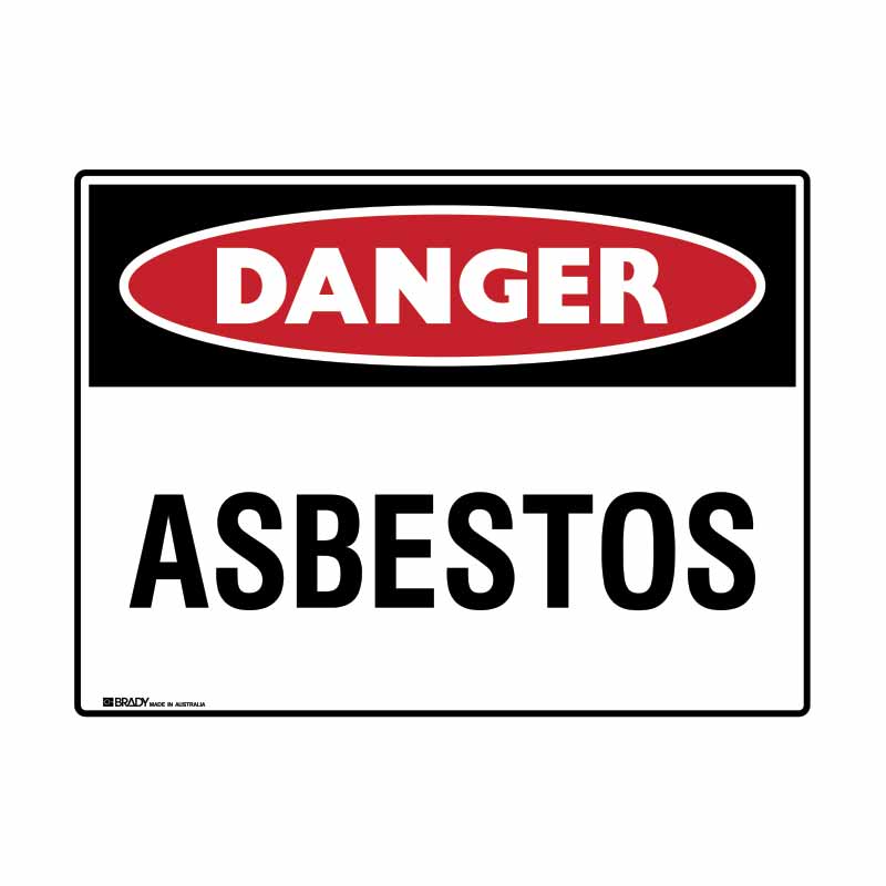 Danger - asbetos mining safety sign 450x600mm
