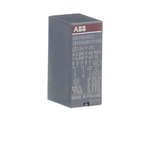 Pluggable interface relay 24V DC 2C/O 8 amps