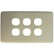 6 Gang Classic Wall Face Plate - White