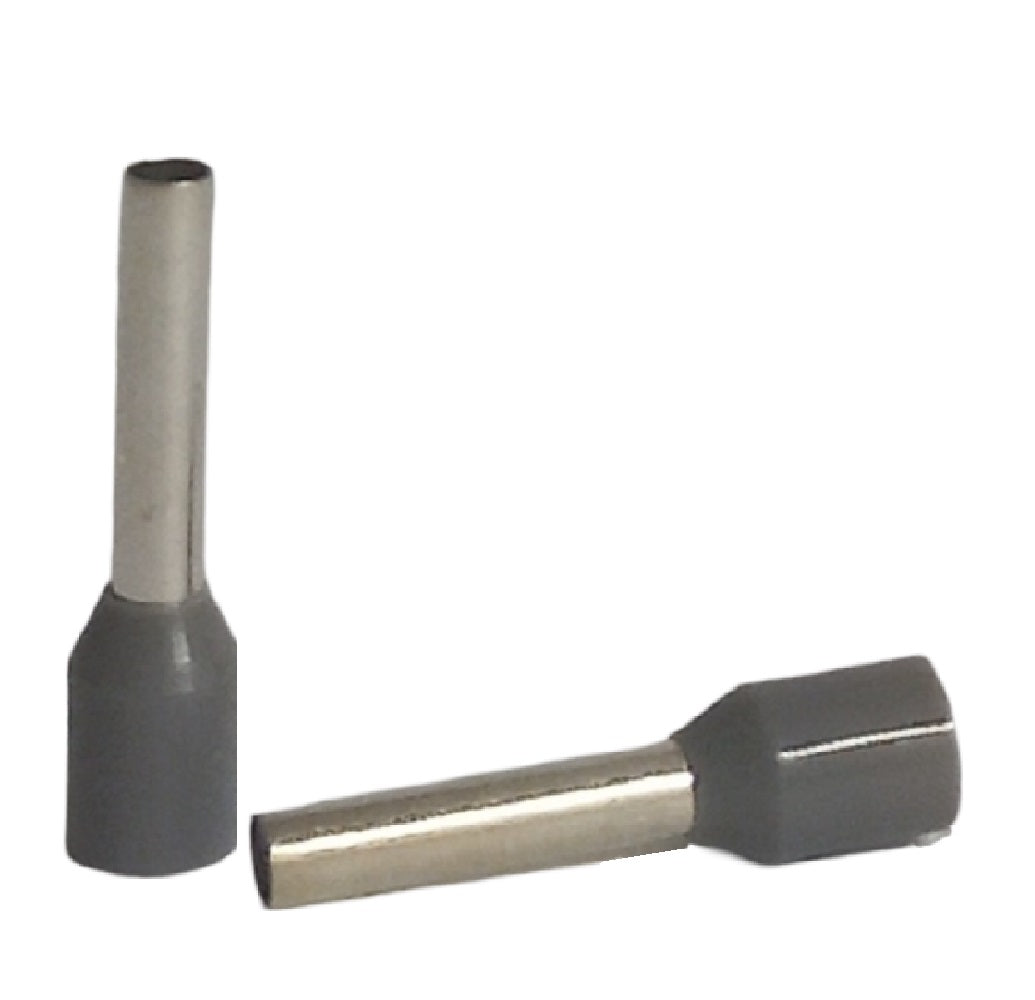 Cord end 2.5mm x 12mm grey - 100 pack