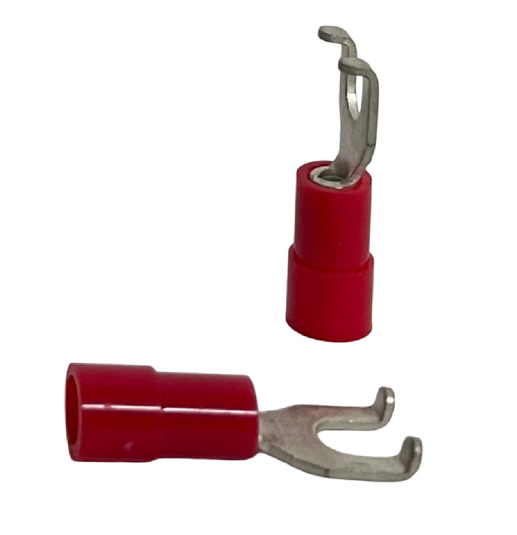 Red flanged fork 4mm - 100 pack