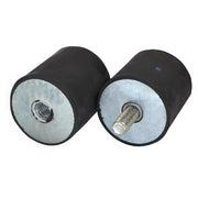Anti Vibration Mount, Cylindrical, 100mm x 55mm, Male-Female,  M16x2P x 43mm Long - M16x2P x 20mm Deep, 40 Shore Hardness 324kg Max Compression Load