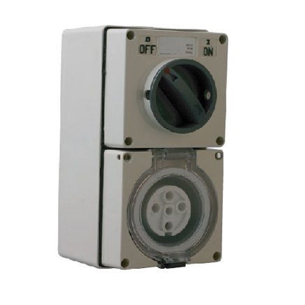 Pulset 3 Phase Combination Switched Socket 3 Round Pin 20A IP66