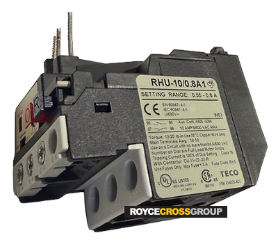 Teco thermal overload 0.55A-0.8A - suits CU-9 to CU-32R contactor