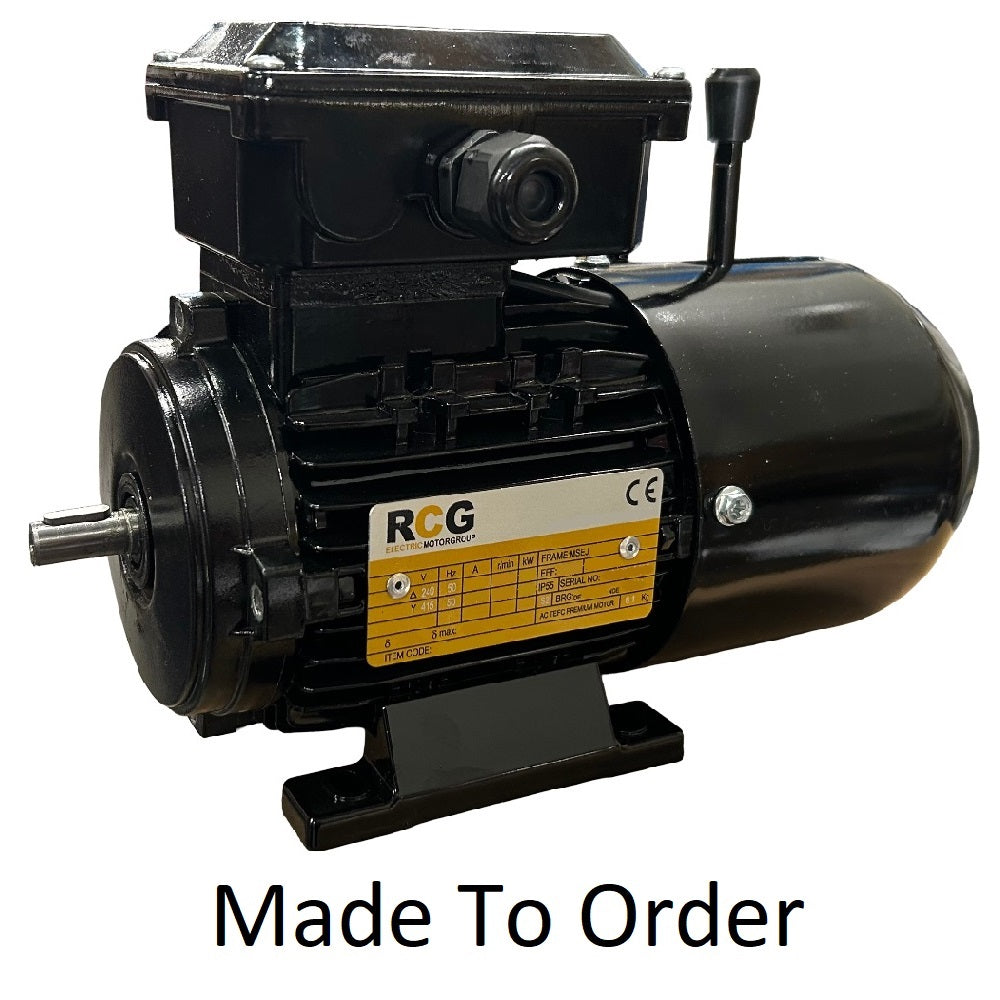 RCG Alloy MSEJ90L 1.5kW 4P Brake Motor B3 Foot 415/3/50 TEFC F IP55 DC Brake Electric Motor 24mm Shaft ***S2 Duty Only***