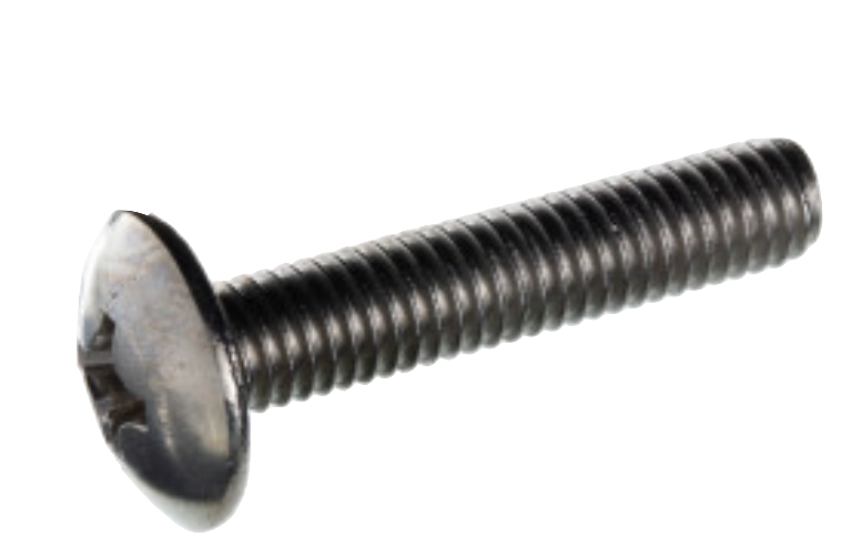 M4 x 20mm screw - metal thread, mushroom head, zinc plated