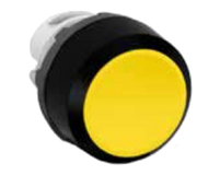 ABB Momentary Flush Push Button, Yellow With Black Plastic Bezel, 1SFA611100R1003