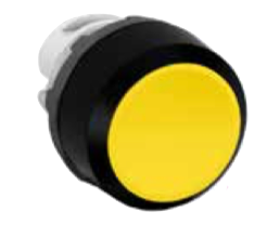 ABB Momentary Flush Push Button, Yellow With Black Plastic Bezel, 1SFA611100R1003