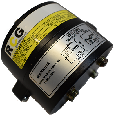 RCG Fridgemaster 52 Series: 13W 1/50H pole 240V 1-phase 1350RPM 4-pole single shaft 5/16", front & rear 3 or 4 hole face mounting options