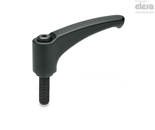 ERM.P Adjustable Handle 63mm Series, Black Handle With Black Indexing Button M8 x 63mm Thread ERM.63 p-M8x63-C9