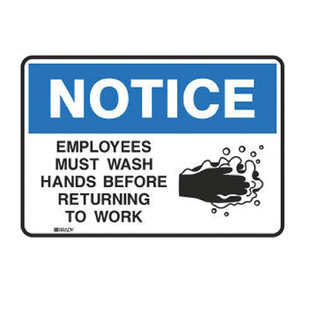 Employees must wash hands Toughwash sign 254x356mm