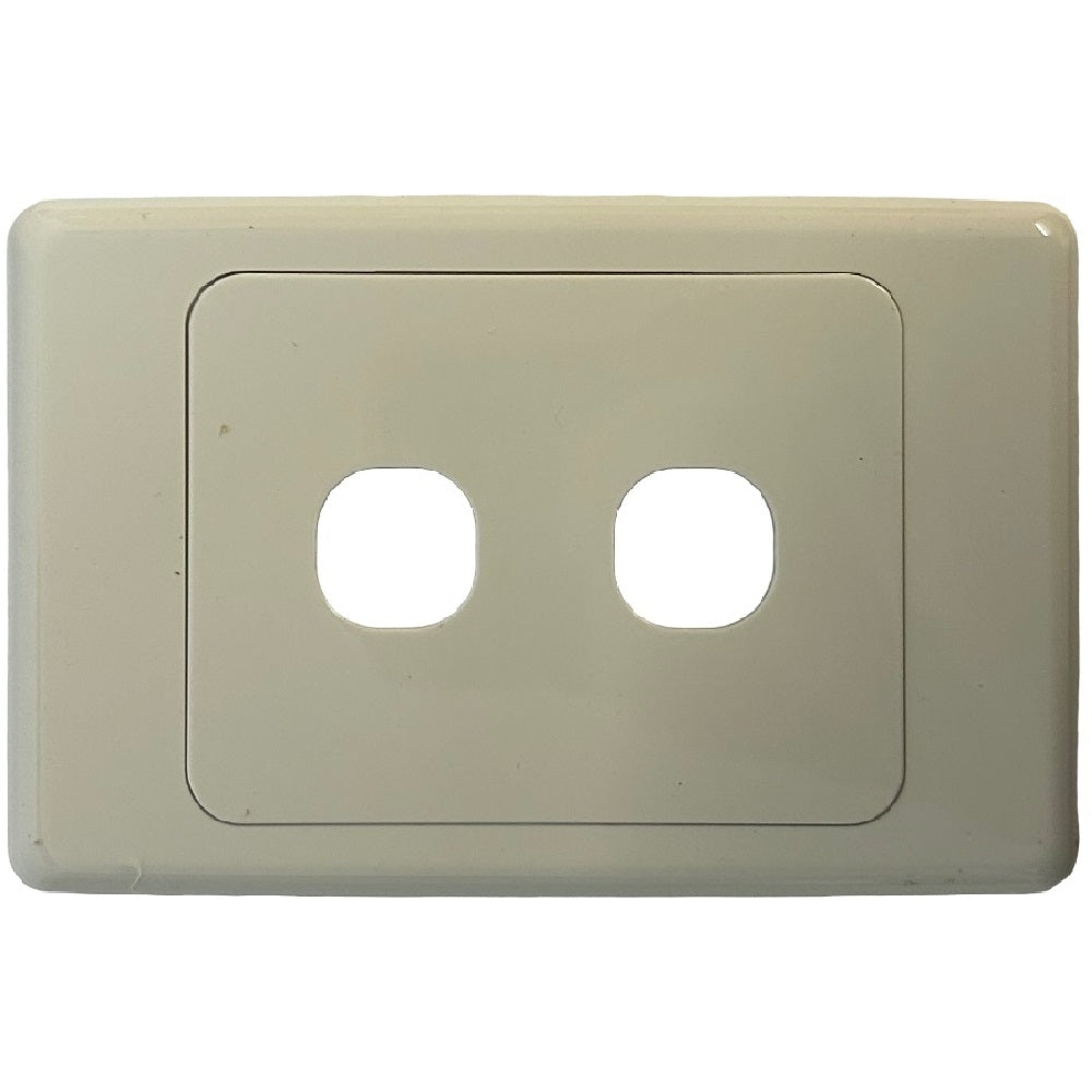 2 Gang Wall Face Plate - White