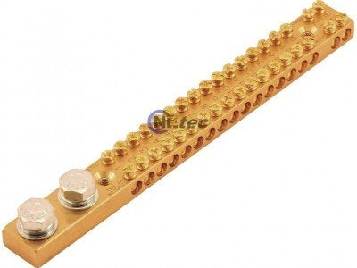 165-amp neutral/earth bar - 2 x M8 studs, 18-way