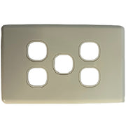 5 Gang Classic Wall Face Plate - White