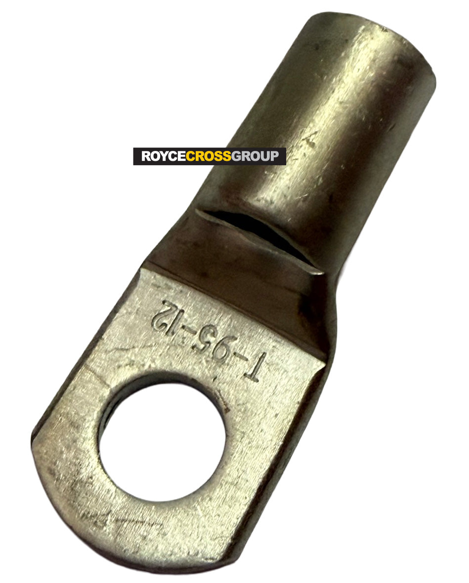 Copper crimp lug, 95mm cable, 12mm stud - sold per 1, order 25 for box