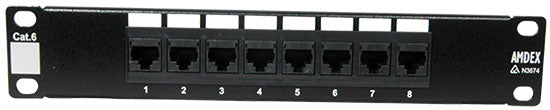 10" 8 Port Cat6 Patch Panel 1RU