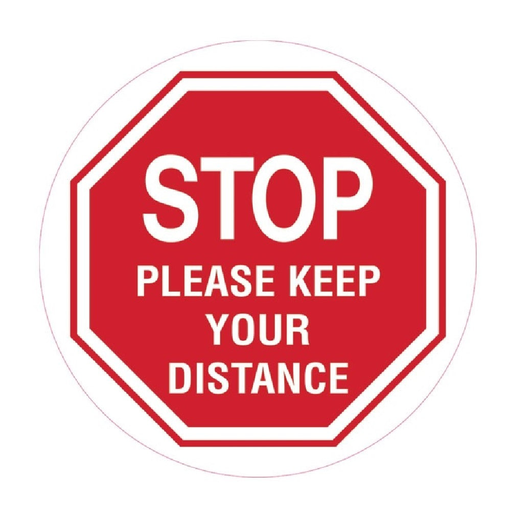 STOP please keep your distance floor marker 440mm