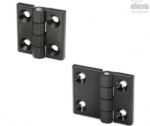 CFM-CH hinge - 50mm wide x 50mm high, recessed 6.5mm diameter holes, 30mm wide x 30mm high centres #CFM.50 CH-6