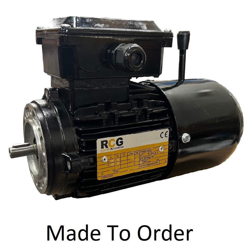 RCG Alloy MSEJ71 0.37kW 4P Brake Motor B14 Flange 415/3/50 TEFC F IP55 DC Brake Electric Motor 14mm Shaft ***S2 Duty Only*** #MSEJ712-4