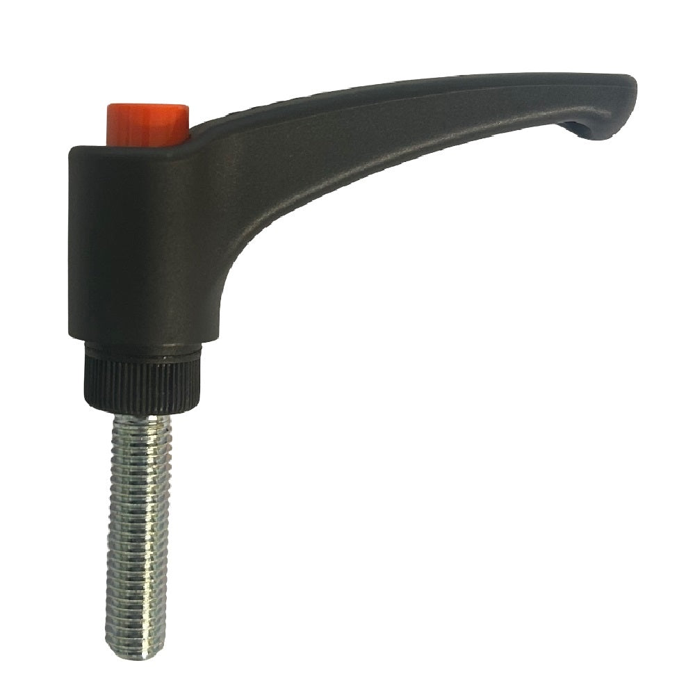 ERX-p adjustable handle - 78mm long, black handle, orange indexing button, M12 x 60mm thread #ERX.78 p-M12x60-C2
