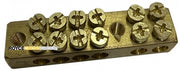 100-amp earth bar - six-way, four circuit tunnels, two screen tunnels