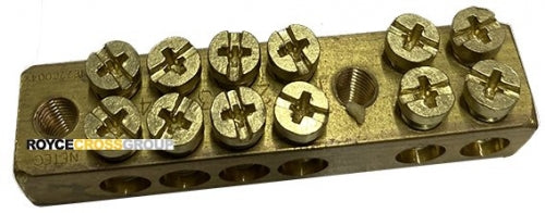 100-amp earth bar - six-way, four circuit tunnels, two screen tunnels