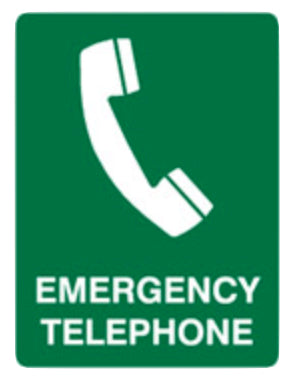 Emergency telephone poly sign 300x225mm