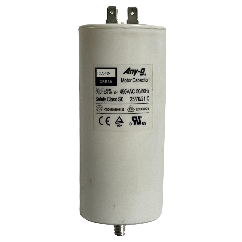 Run Capacitor 16uF 450V Plastic (38x76) S0 With 6.3mm Terminals (8mm Mounting Bolt, 10mm long)