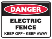Danger electric fence keep off - keep away metal sign 225x300mm