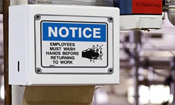 Employees must wash hands Toughwash sign 225x30mm