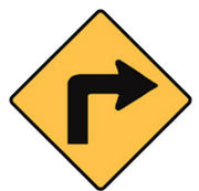 Right turn road sign - 600x600mm