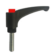 ERX-p adjustable handle 78mm, black handle with red indexing button with M10 x 50mm thread ERX.78 p-M1x50-C6
