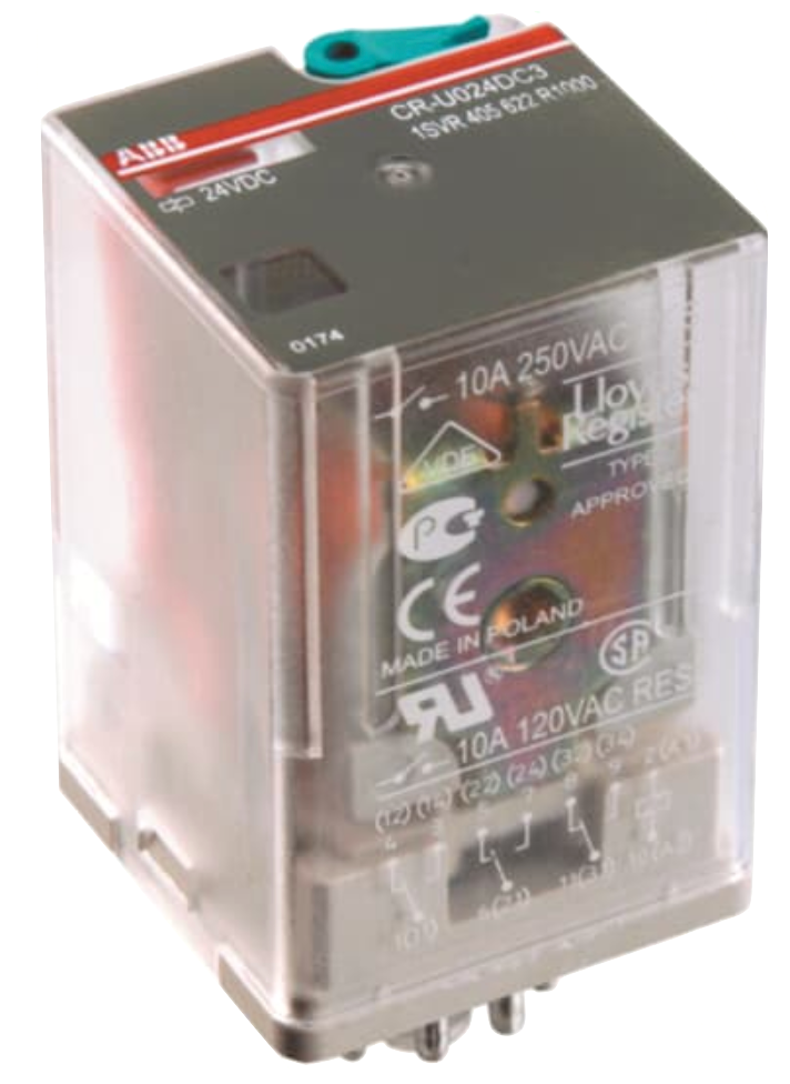 CR-U plug in relay 24Vac, 2c/o 10 amps