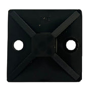 Self-Adhesive Cable Tie Base, 38mm x 38mm, 8.9mm Max Cable Tie Width, Black - 100 Pack
