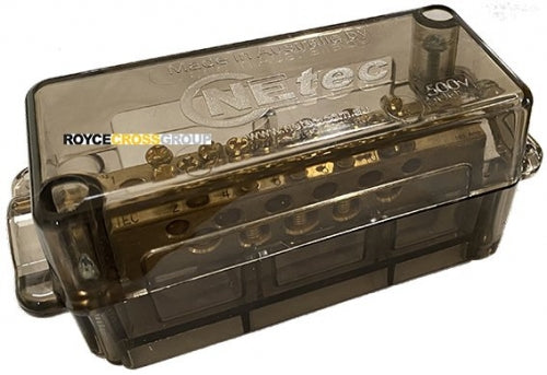 NEUTRAL LINK - 165A, 2 x 70mm² / 1 x 35mm² / 4 x 25mm² / 4 x 16mm² / 2 x 10mm², Black Cover